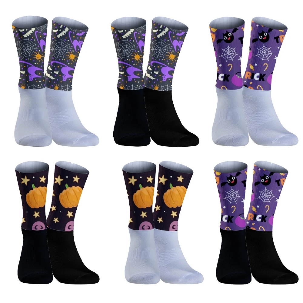 Chaussettes de cyclisme européennes et d'Halloween pour hommes et couples japonais, chaussettes de skateboard, chaussettes de rue, 1 paire