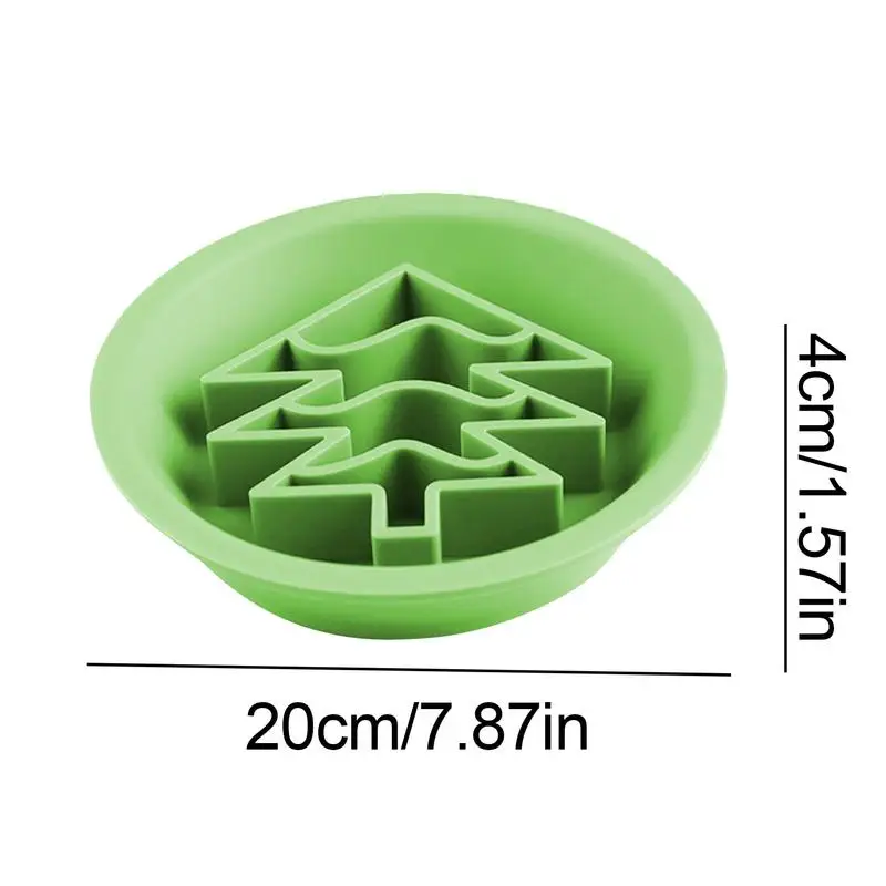 Langzaam eten hondenkom Leuk kerstthema Hond Slow Feeder Siliconen kom Cartoon dubbelzijdig hondenvoerbak Voerbenodigdheden voor huisdieren