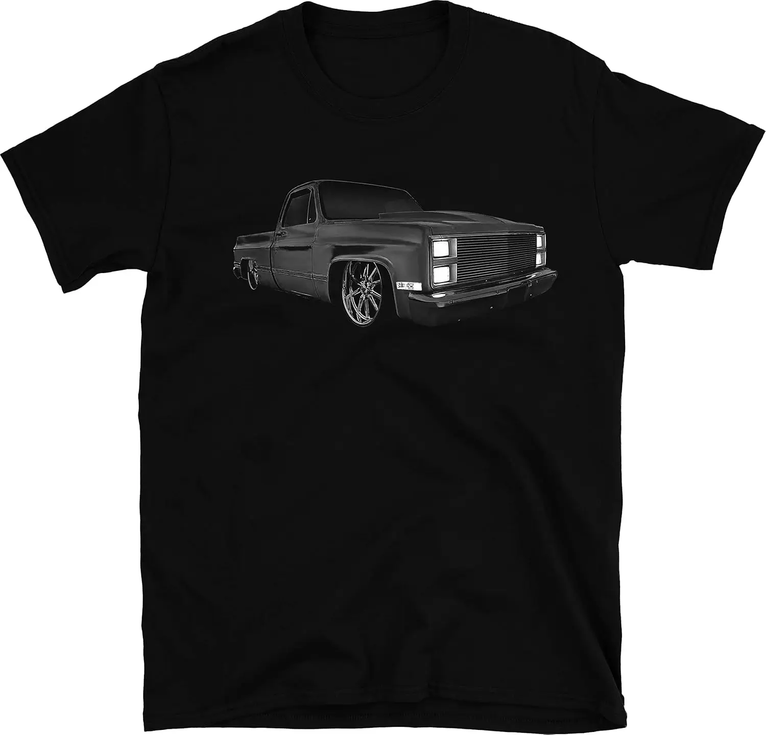 Custom Lowered Square Body Truck T-Shirt – Vintage 1982 Classic Pickup Graphic Tee 100% Cotton Trendy Y2K Short-Sleeve Tee-Soft,