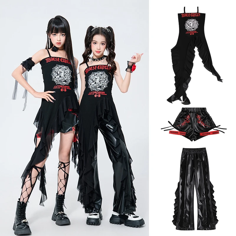 

Hip Hop K-pop Dance Clothing For Girls Children Street Dance Outfit Kids Streetwear Costumes Girl Group Jazz Clothes Sets XH2726