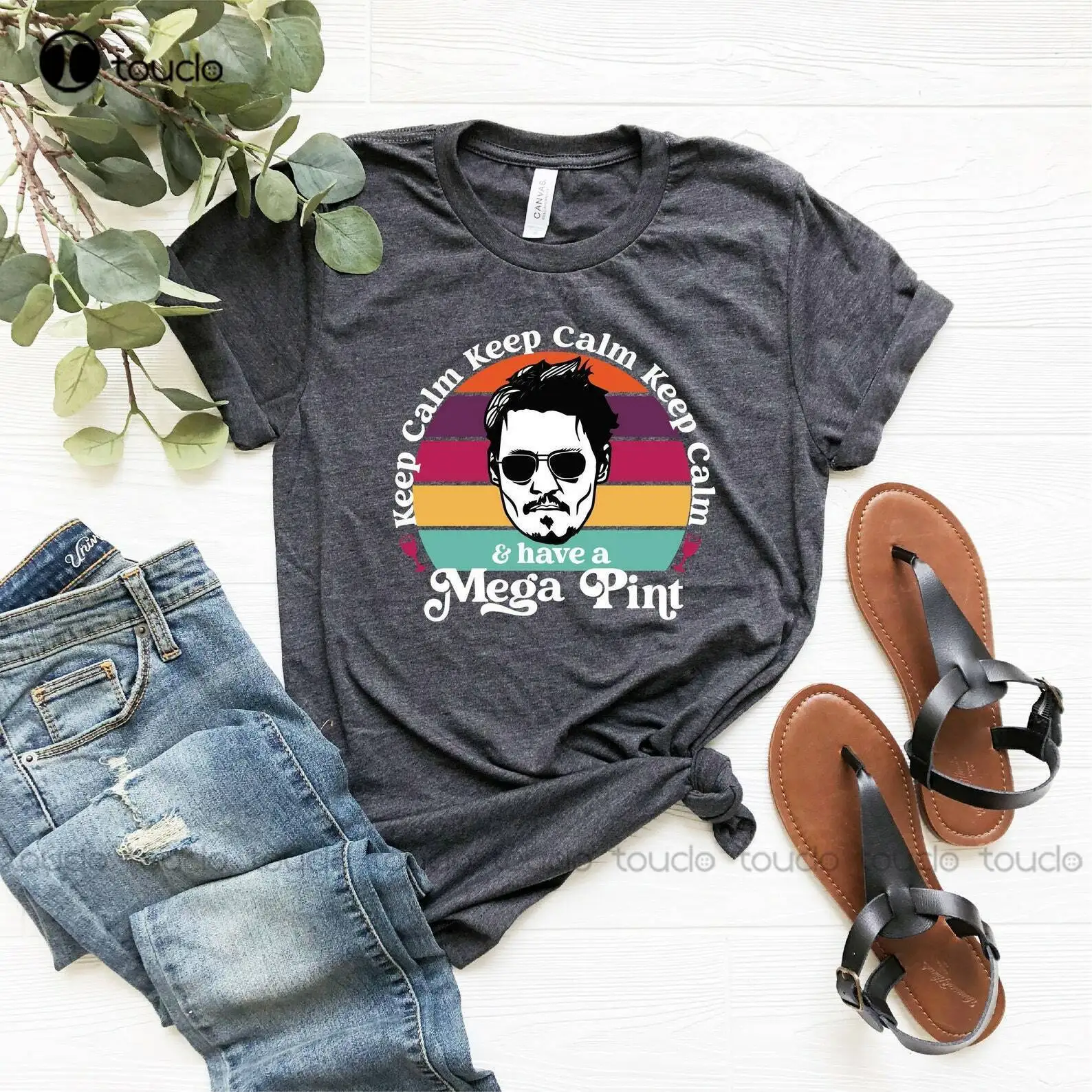 Johnny Depp Support T-Shirt, Keep Calm And Have A Mega Pint Funny Johnny Tshirt O-Neck Streetwear Oversized Xs-5Xl Custom Gift