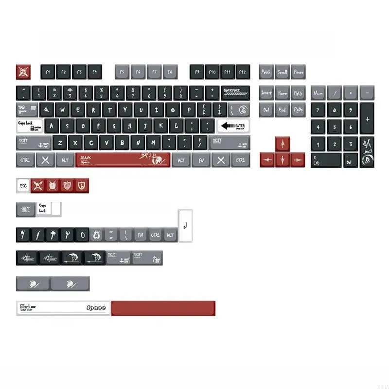 

X6HA Mechanical Keyboard Keycap Ares XDA Profile 133Keys Dye Sub KeyCap Compatible Cherry MX DZ60 RK61 64 GK61 for Key