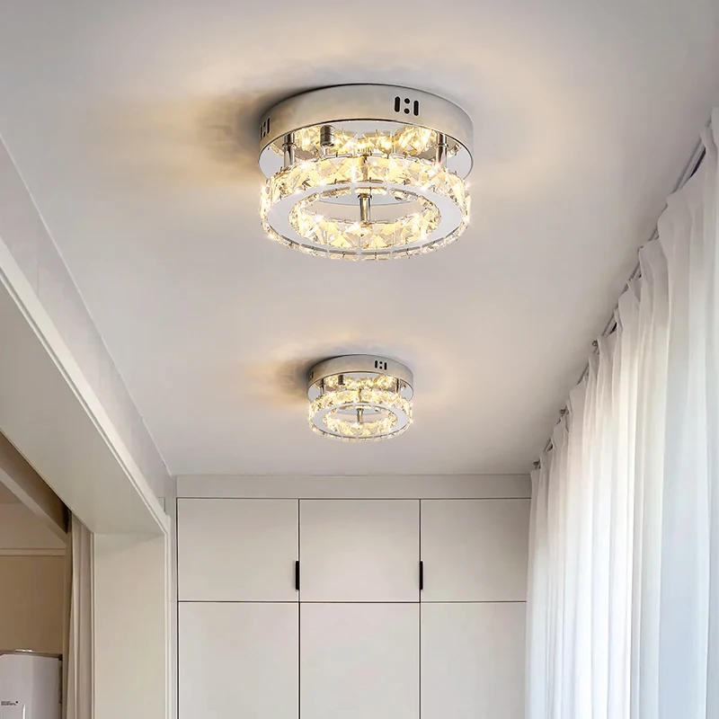 Crystal Ceiling Light Hallway Light Bedroom Corridor Light Modern Entrance Light Luxurious High-end Wardrobe LED Ceiling Light