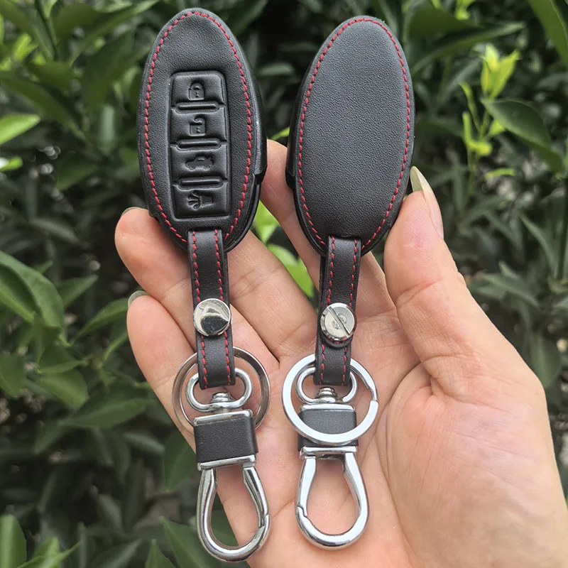 4 Buttons Car Leather Remote Key Shell Case Cover for NISSAN Maxima Altima Versa Sentra Sunny Sylphy Teana Qashqai X-Trail Juke