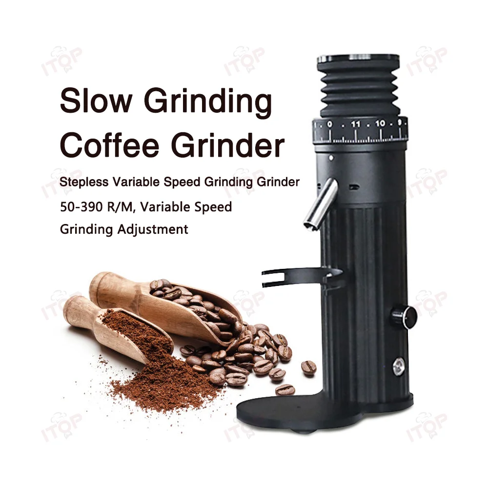 

ITOP A60 Slow Grinding Coffee Grinder 60MM Titanium Burrs Grinder 50-390 R/M Adjustable Variable Speed Grinder for Espresso