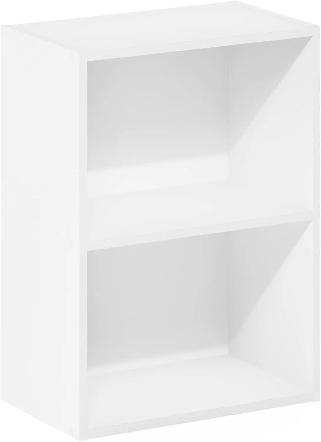 

2-Tier White Bookcase for Storage and Books