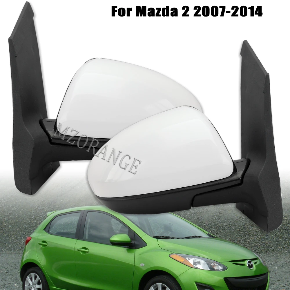 

Rearview Side Mirror Cover 3 Line For Mazda 2 DE 2006 2007 2008 2009 2010 2011- 2014 White Door Wing Mirrors cars accessories