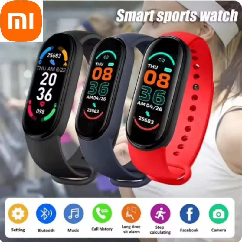 นาฬิกาสมาร์ทวอทช์ Xiaomi 5958 วัดอัตราการเต้นของหัวใจ วัดความดันโลหิต สำหรับผู้ชายและผู้หญิง นาฬิกาติดตามสุขภาพ กันน้ำ สายรัดข้อมือสำหรับเล่นกีฬา