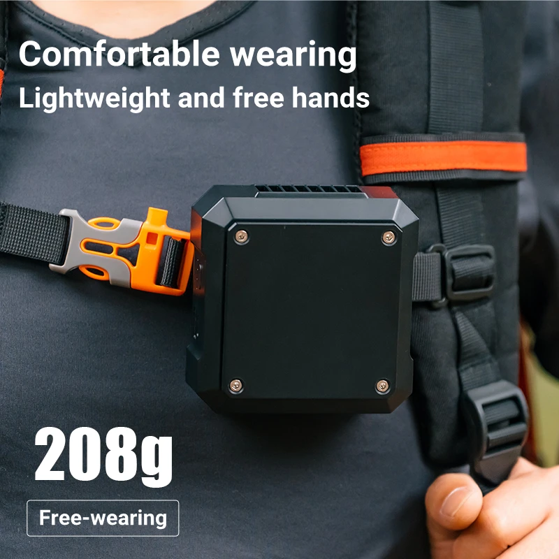 3 In 1 Outdoor Draagbare Draadloze Air Cooling Fan Met Led Zaklamp En Power Bank Usb Opladen Opknoping Taille Hals elektrische Ventilator