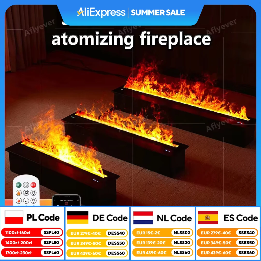 

Intelligent water replenishment multi-color atomization fireplace designer luxury home decoration 3D atomization fireplace