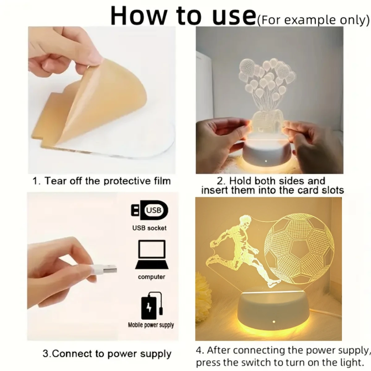 USB 3D Night Light Football Sports Atmosphere Light Novelty Night Light Room Decoration Desk Lamp