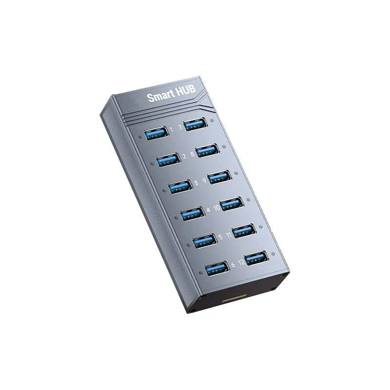

New [SmartHUB] 12-port aluminium hub single port output 15W power USB3.0 can be soft control intelligent expansion HUB splitter