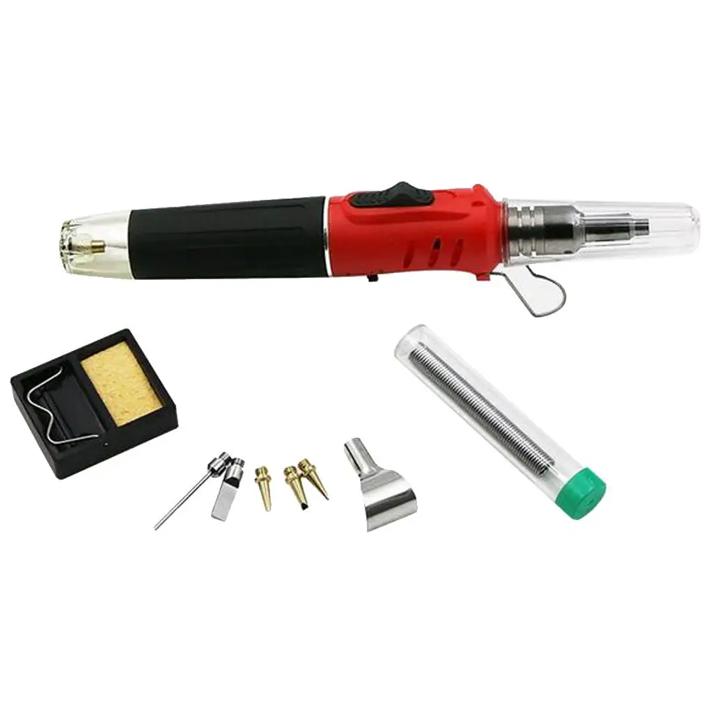 10-in-1 Self-Ignition Gas Soldering Iron Set Cordless Welding Torch Kit Tools