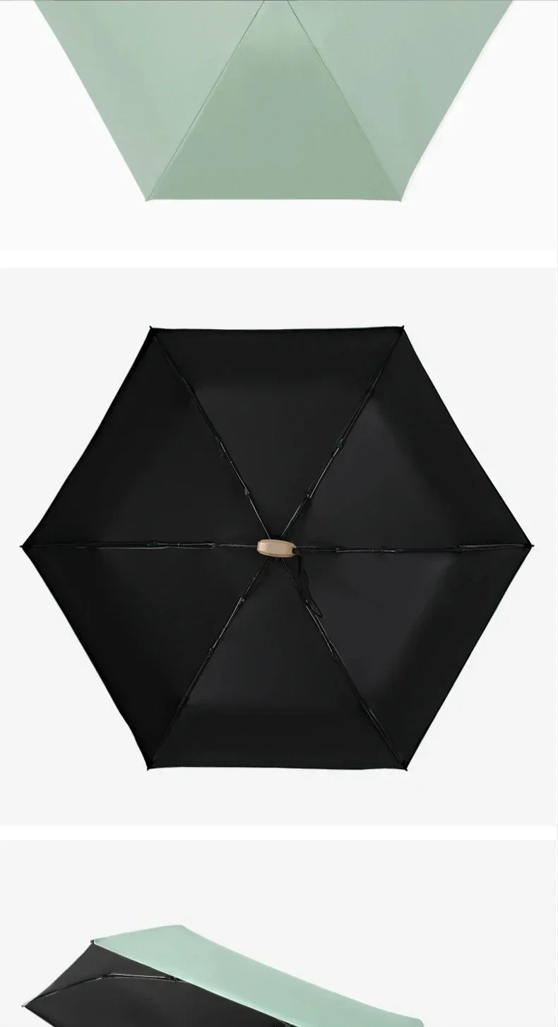 Mini-Sonnenschirm, kleiner Taschenschirm, Vinyl-Faltschirm, UV-Schutz, Sonnenschutz, Taschenparasol, Kapselschirm – Detail 13