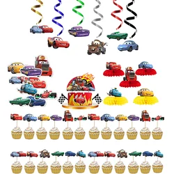 Disney Cars Birthday Party Decorations Lightning Mcqueen Disposable Tableware Banner Balloon Kid Baby Shower Race Party Supplies