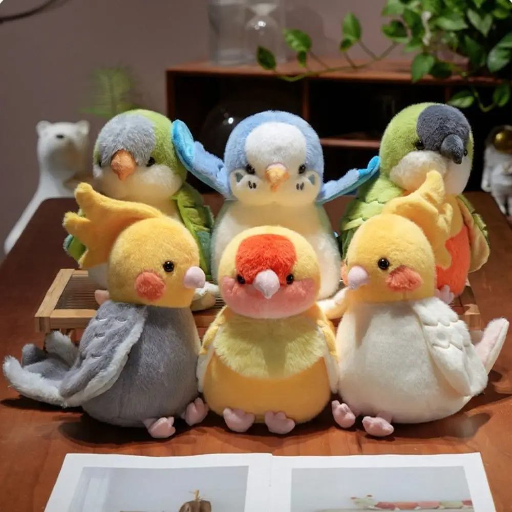 Boys Girls Stuffed Animals Stuffed Bird Cartoon Kawaii Parrot 25CM Home Decor Stuffed Parrot Children Gift