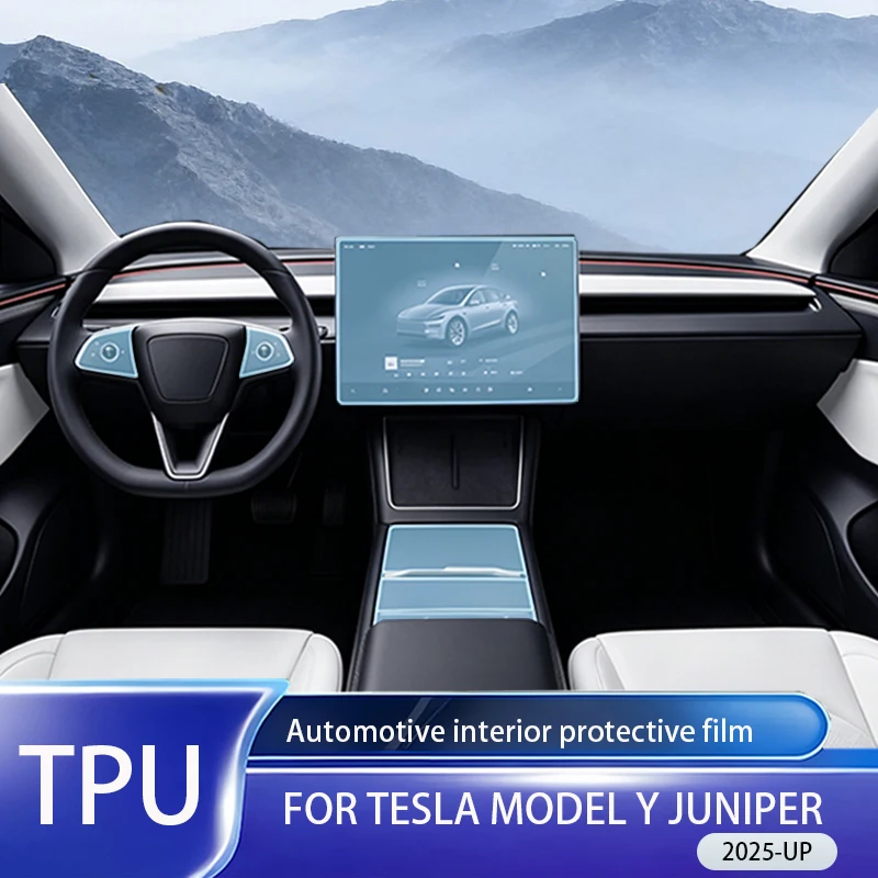 

Fit For Tesla Model Y Juniper 2025+ Transparent TPU Film Waterproof Anti Scratch Interior Instrument Navigation Door Panel Soft