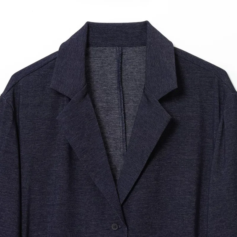 HKSH ربيع الخريف جديد المرأة السترة محززة طوق واحدة الصدر طويلة الأكمام بلون أنيق المد مكتب معطف للسيدات HK12831