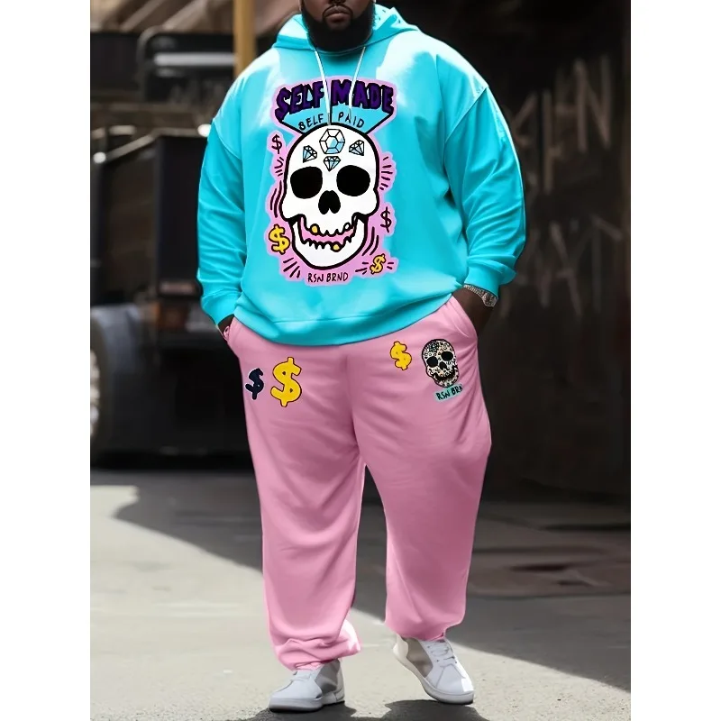 2025 أزياء 3D مطبوعة الجمجمة المال نمط عارضة مجموعة مقنعين طويلة الأكمام هوديي وسراويل أزياء مجموعة الأنشطة في الهواء الطلق #4