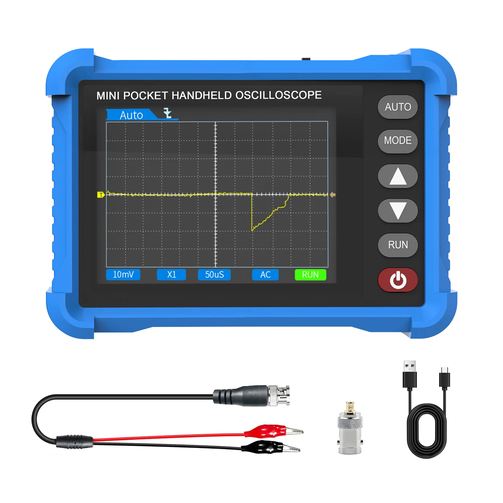 Mini Osciloscópio Digital 250kHz 2.5MS/s 2.8 Polegadas com Gatilho Automático e Acoplamento AC/DC, Testador de Forma de Onda Portátil para Áudio Automotivo e Reparo DIY