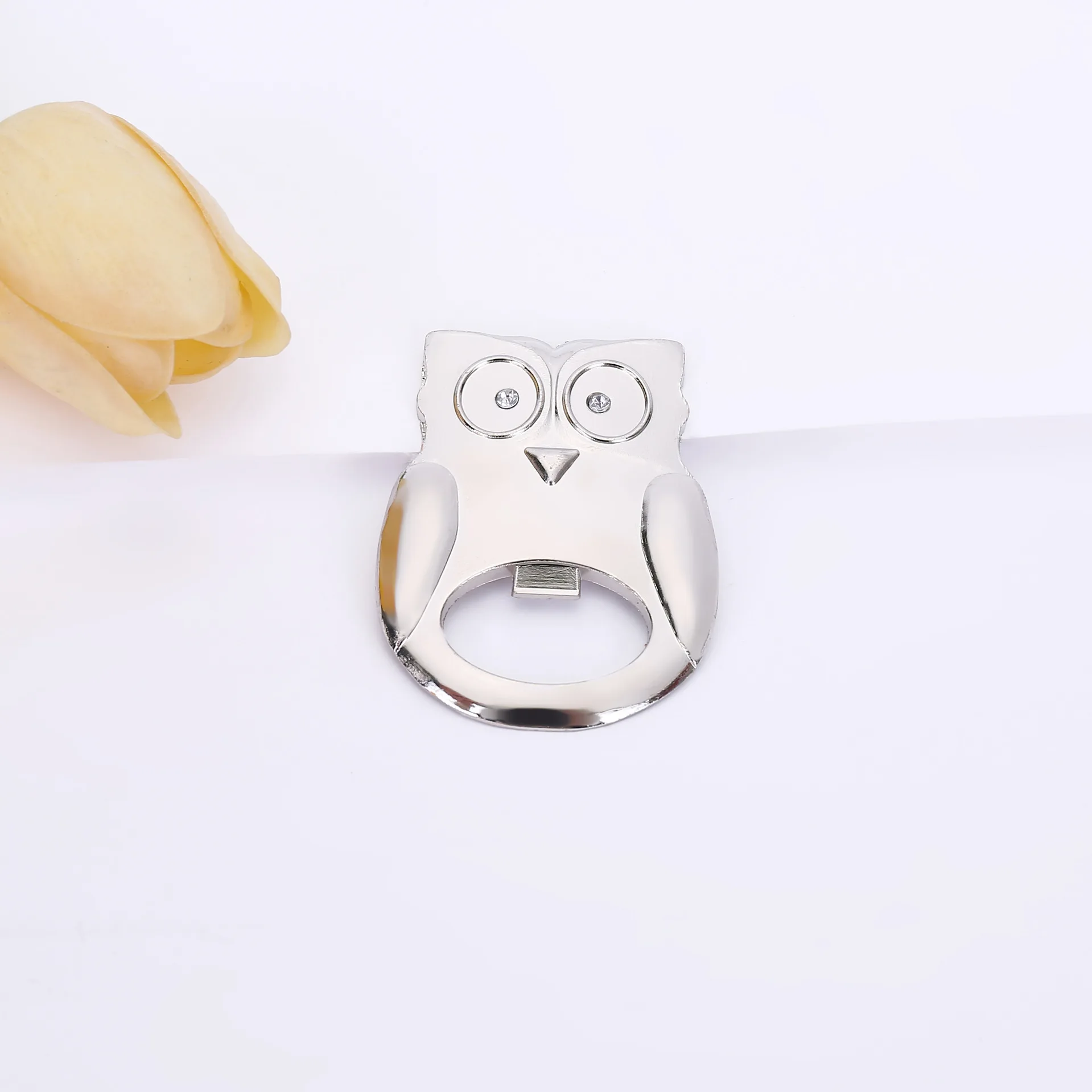 

10PCS X Wholesales Silver Metal Owl Bottle Opener With Gift Box Packaging Wedding Favors Beer Openers Party Supplies