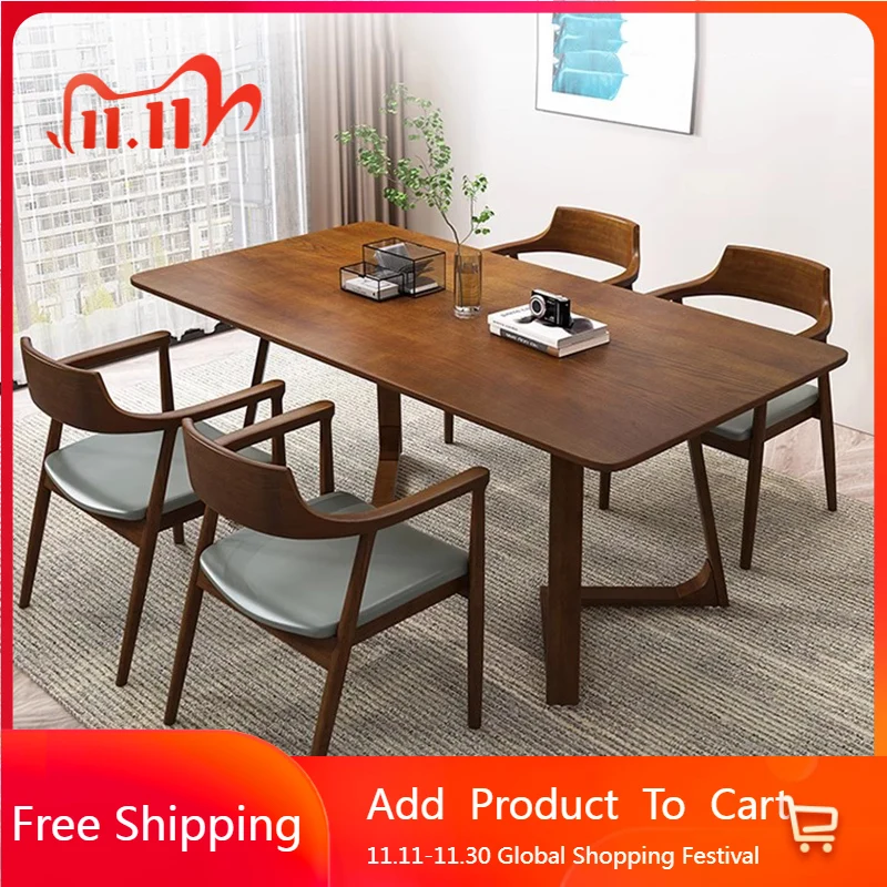 

Kitchen Wood Dining Table Salon Console Nordic Modern Luxury Dining Table Designer Portable Mesas De Comedor Home Furniture