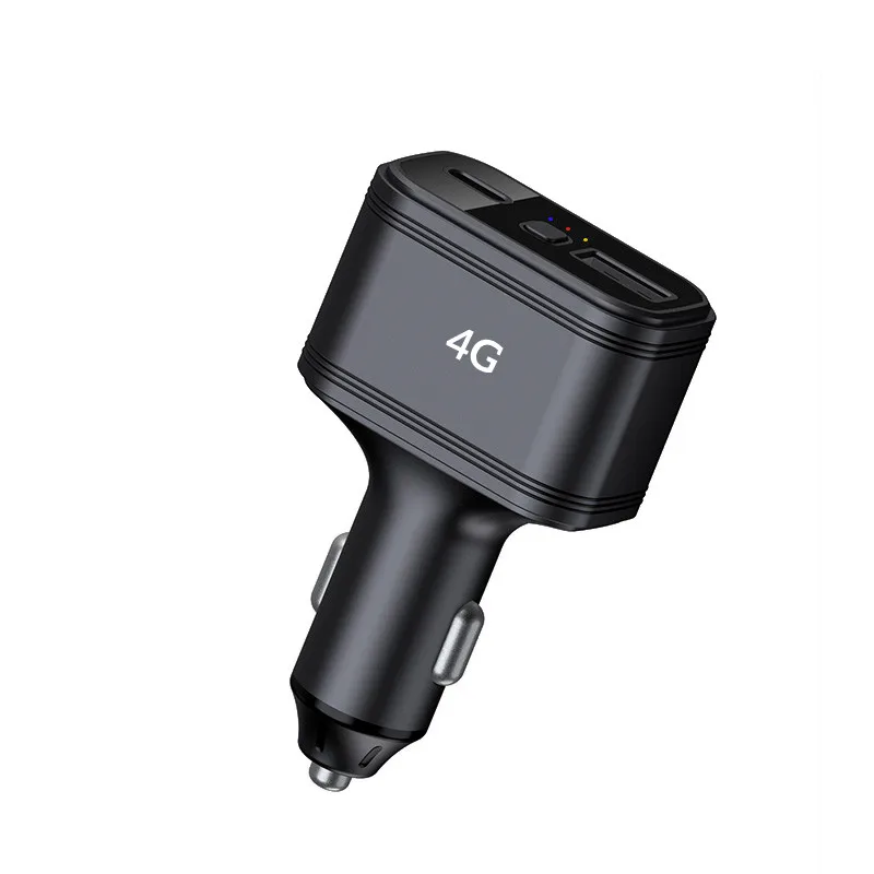 USB Type-c Ports Anti Theft Real Time Tracking Vehicle SOS Spy Hidden Device Cigarette Lighter 4G Tracker Car Charger GPS Black