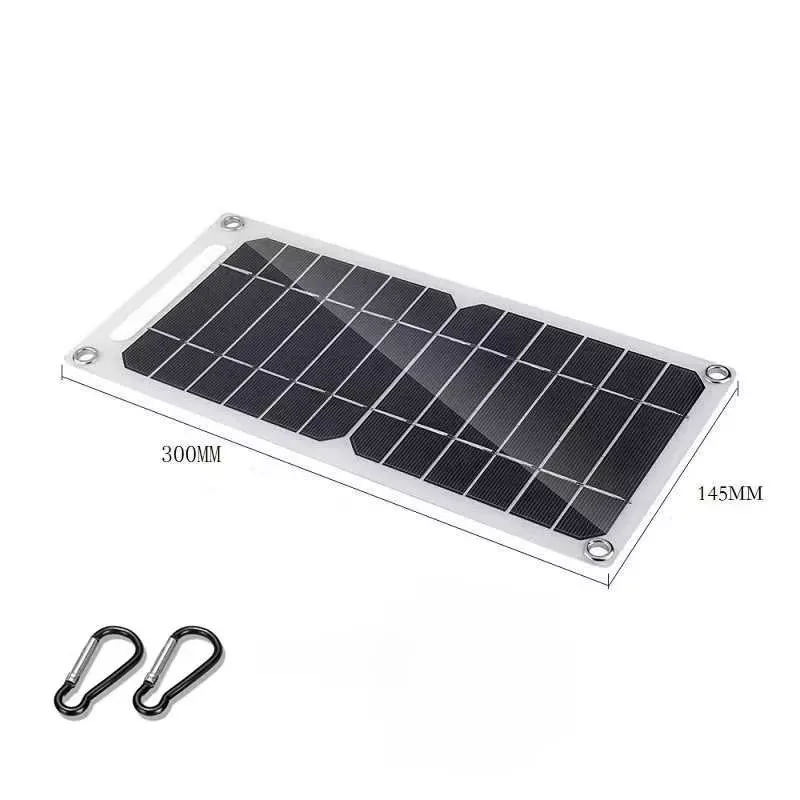 Solar Panel 30W With USB Waterproof Outdoor Hiking And Camping Portable Battery Mobile Phone Charging Bank Charging Panel 6.8V