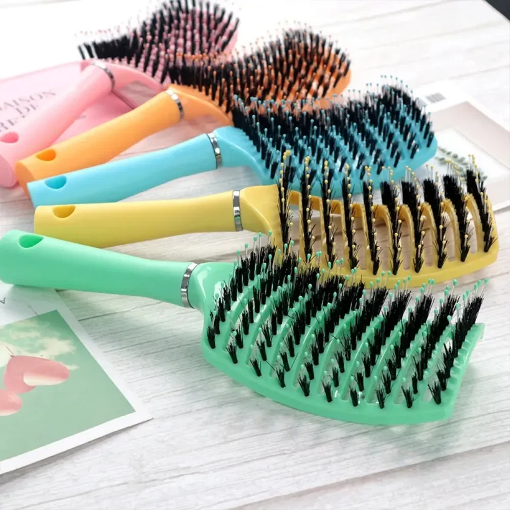 

1Pc Hairbrush Scalp Massage Comb Bristle Nylon Women Wet Curly Detangle Anti-Static Hair Brush Salon Hairdressing Styling Tools