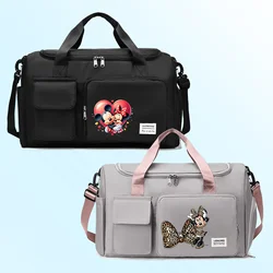 Disney Minnie Mickey Mouse Travel Bag Cartoon Clothes Shoe Storage Pack Shoulder Handbag Women Men Outdoor Portable Bags Gifts