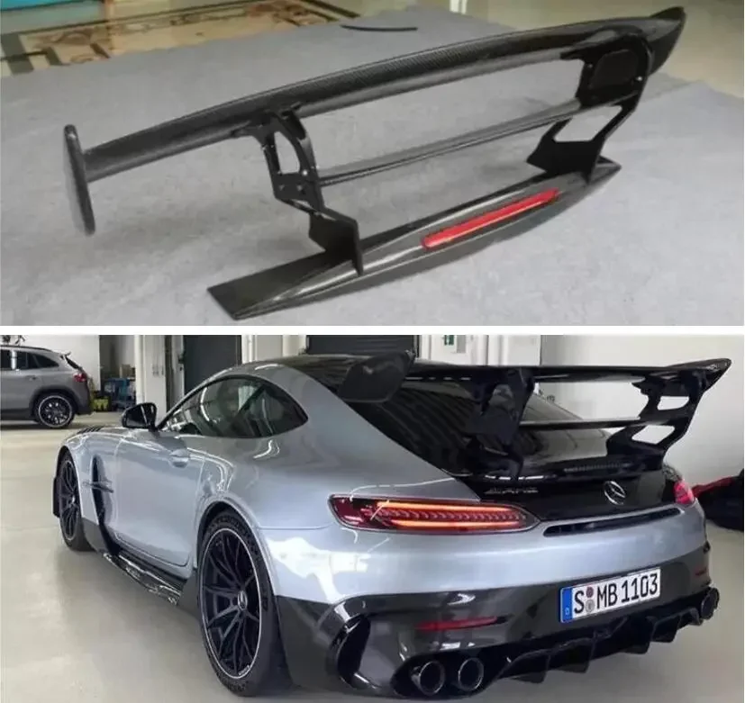 For Mercedes-Benz AMG GT GTS GTR Coupe 2015-2023 BS STYLE Wing Lip Tail Trunk Spoilers Carbon Fiber (with led)