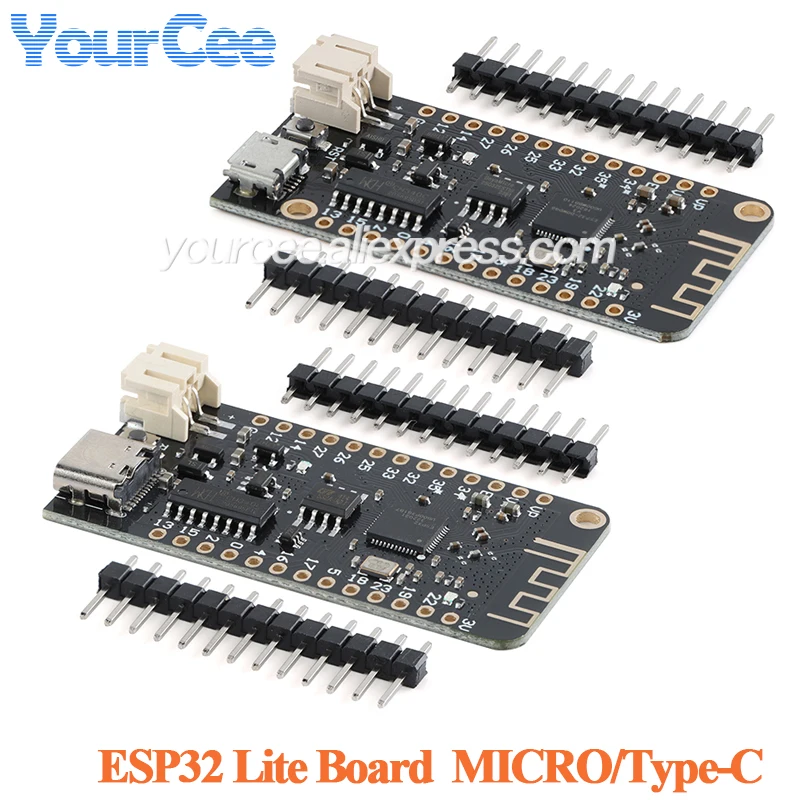 ESP32 MicroPython Development Demo Board Rev1 Wifi Wifiless Module 4MB Flash Micro Type-C USB Lithium Battery Interface