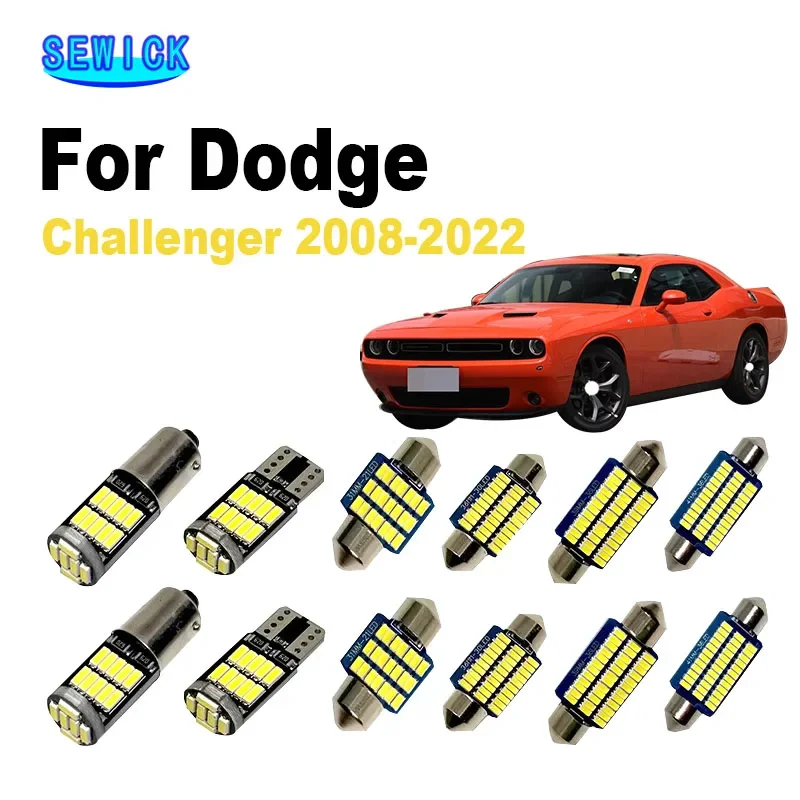 SEWICK 13Pcs LED Interior Dome Reading Door Light Bulb Kit For Dodge Challenger 2008- 2017 2018 2019 2020 2021 2022 Led Lamp