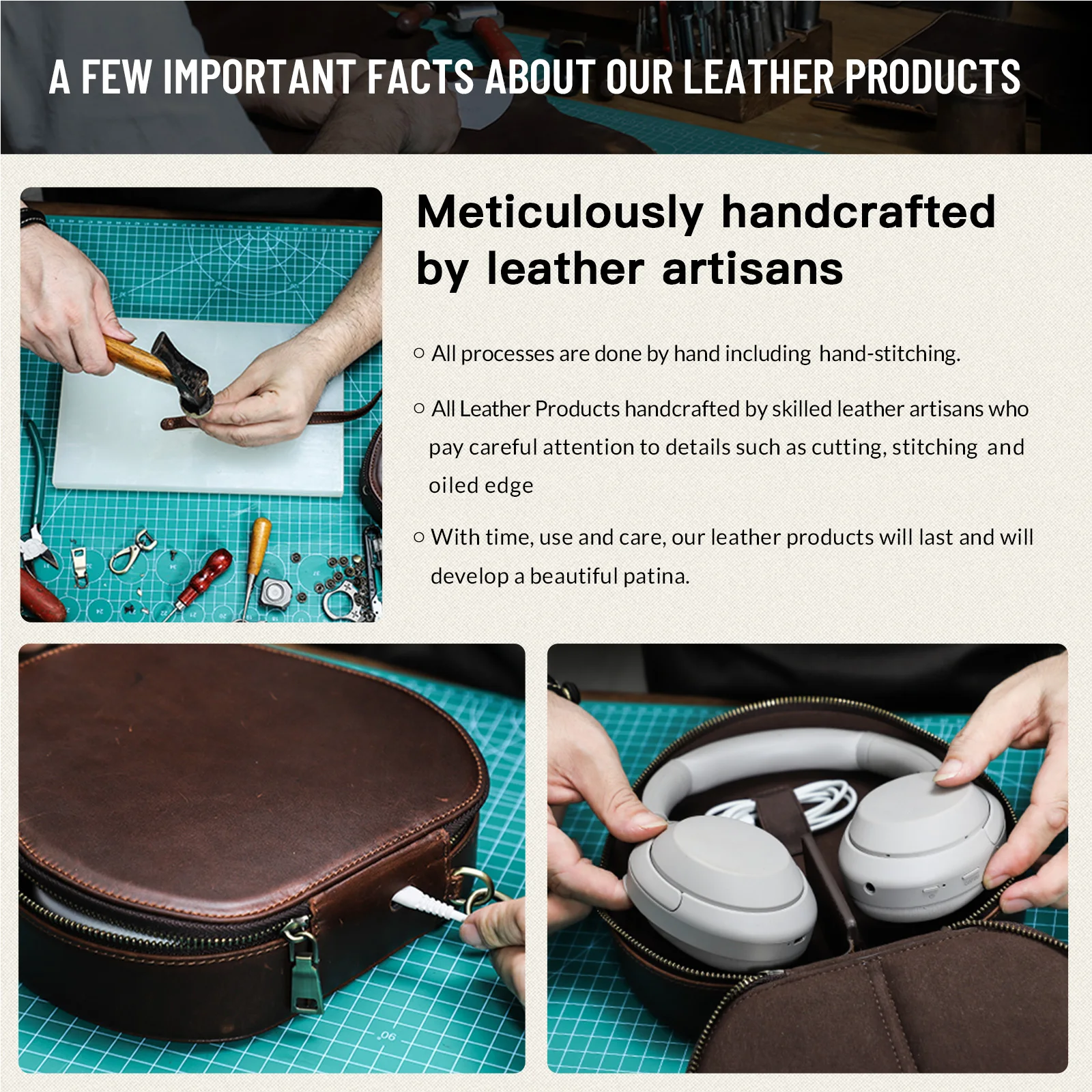 حافظة جلدية أصلية لأجهزة Apple AirPods Max SONY WH1000 XM4 XM5 XM6 سماعة رأس للسفر حقيبة حمل غطاء حماية صندوق تخزين