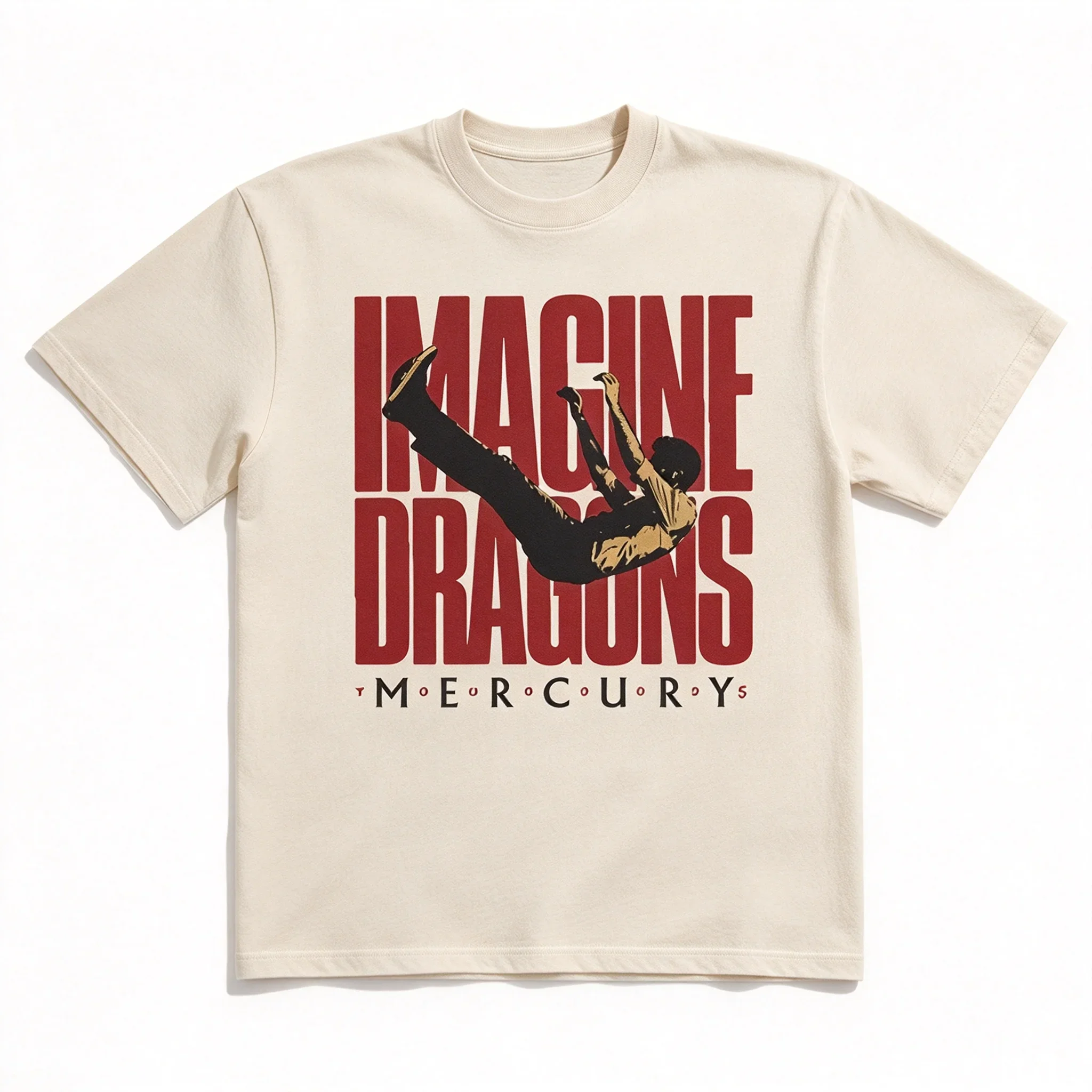 Imagine Dragons, An Indie Rock Band From Europe and America, Wears American Retro-style Loose-fitting Men's T-shirts