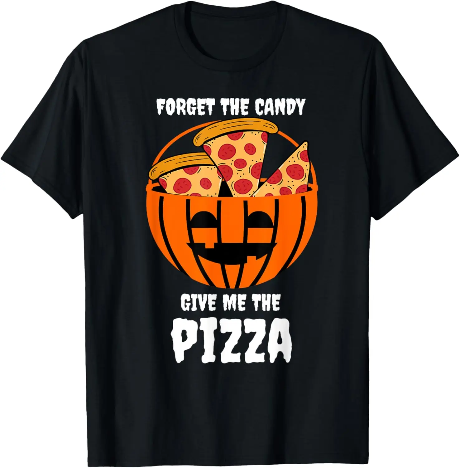 Pizza Pumpkin Jackolantern Costume Easy T-Shirt 100% Cotton Trendy Y2K Short-Sleeve Tee – Soft, Quick-Drying, &