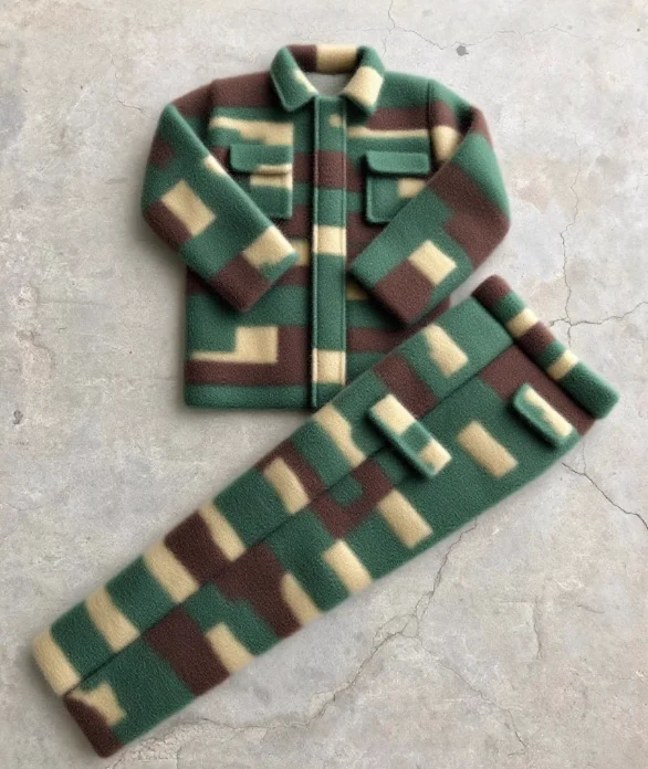 Dessin animé Camouflage chinois 07 Vintage uniforme vert