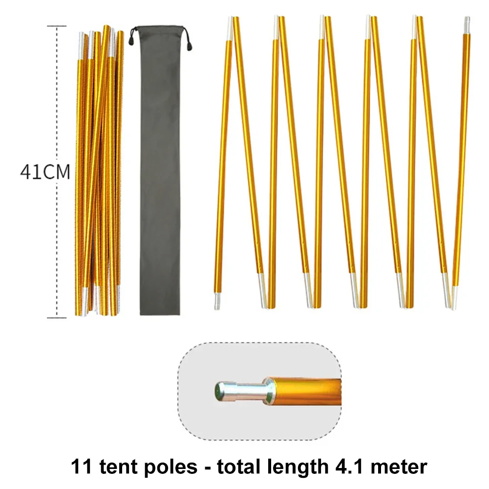 

Tent Pole Lightweight Aluminum Alloy Aluminum Alloy Rubber Band Connection Simple Installation Aluminum Alloy Tent Pole