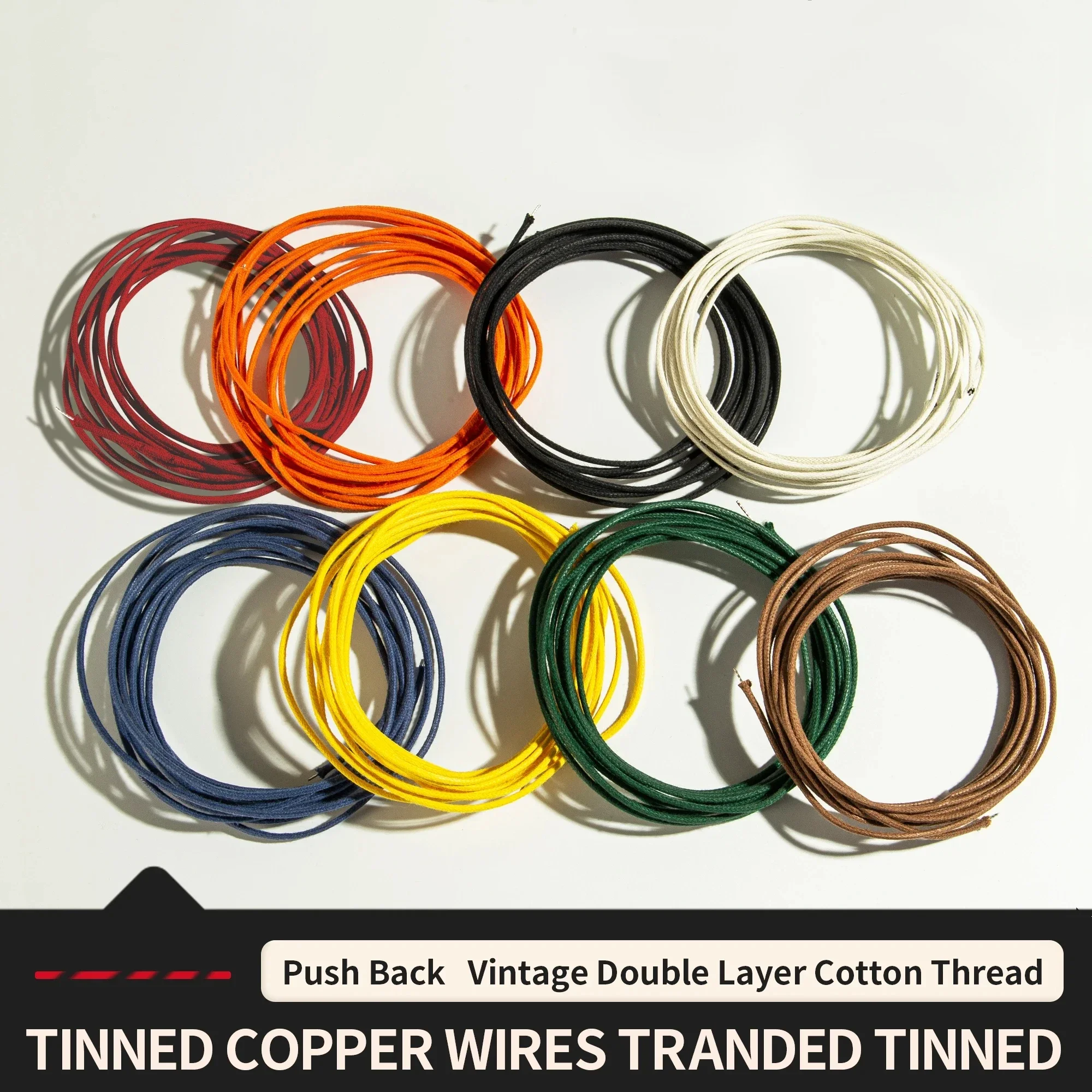 10 Feet Cloth Covered Electric Guitar Bass Cable Copper Tinned Vintage Style Pushback Guitar Cable Color Optional