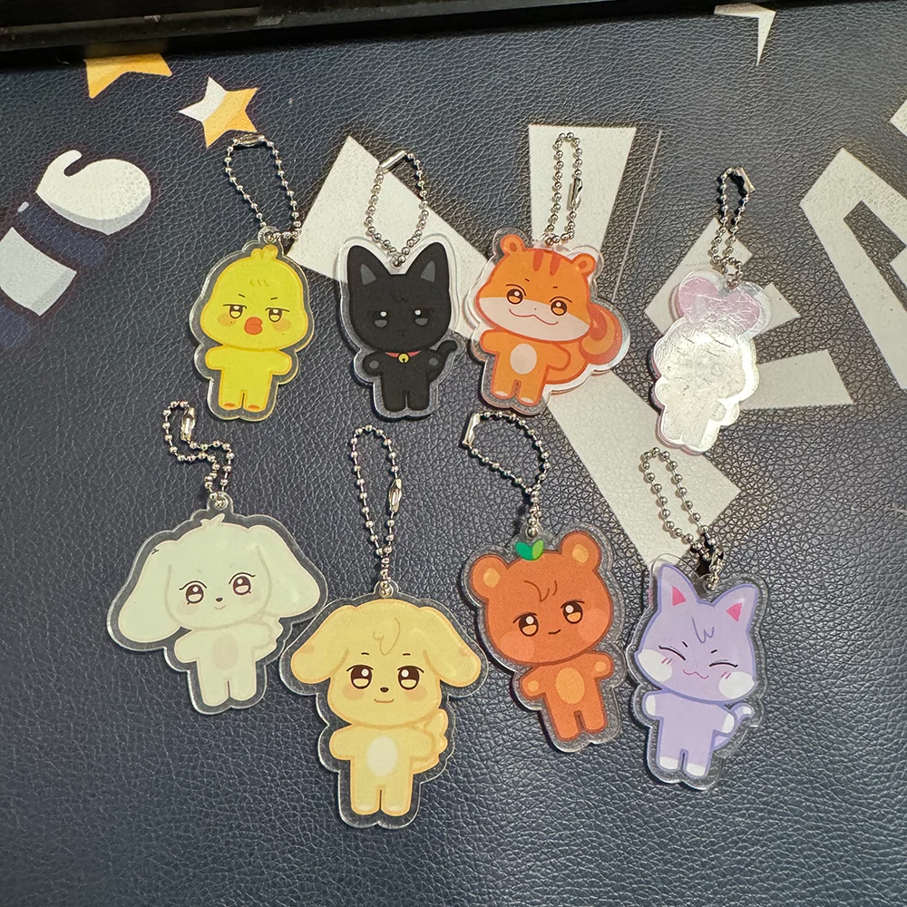 Kpop ATEEZ Animals Cartoon Keychain Keyring Hongjoong Seonghwa Yunho Yeosang San Mingi Wooyoung Jongho Bag Accessories Gift