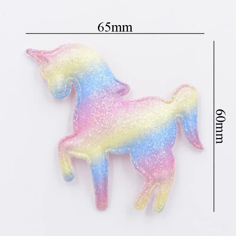 Upscale Glitter Iridescence Cartoon Unicorn Applique Padded Patches for DIY Happy Birthday Party Magical Dessert Gifts Decor