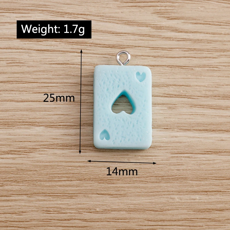 Tusember 10Pcs Mixed Cute Resin Playing Card Poker Ace Charms Pendants For Earring Bracelet DIY Jewelry Making Accessories
