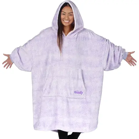 Oversized Wearable Blanket – Lightweight Microfiber Hooded Cloak with Pocket, One Size for Adults