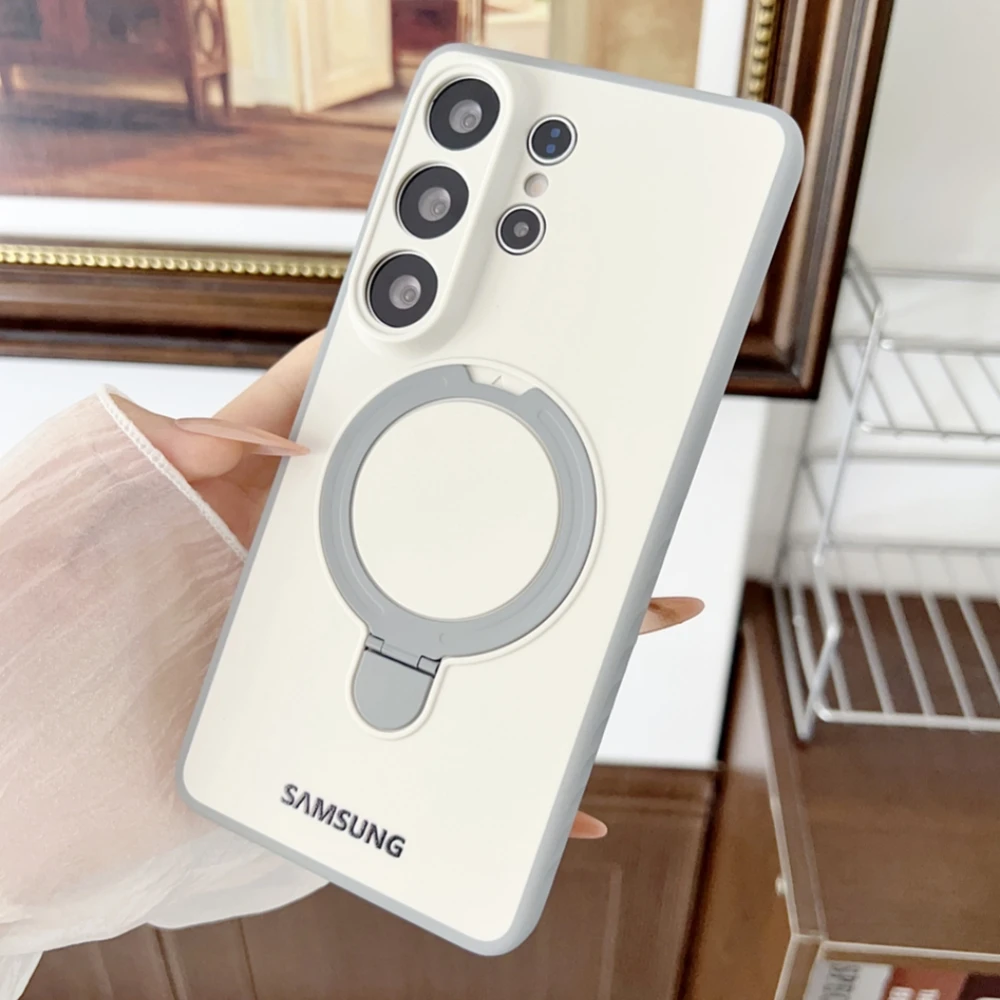 Luxuriöser Metall-Ringständer für Magsafe-Hülle für Samsung Galaxy S26 Ultra S24 S22 S23 S25 Plus A36 A17 A15 A57 Objektivschutz-Cover