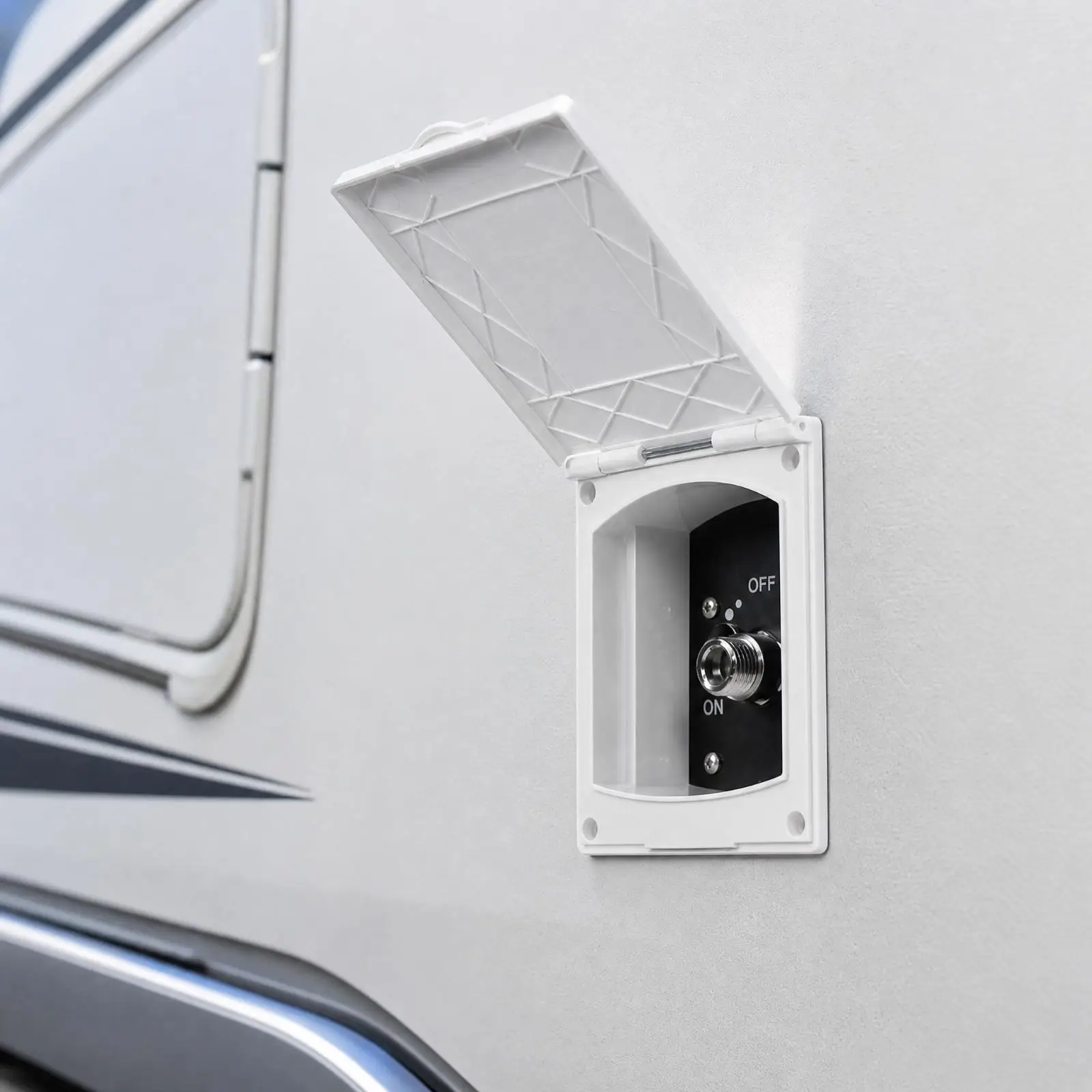 RV Camper Water Hookup Quick Connect Stainless Steel Exterior Outlet with Sealing Ring for Trailer Outdoor Rinsing