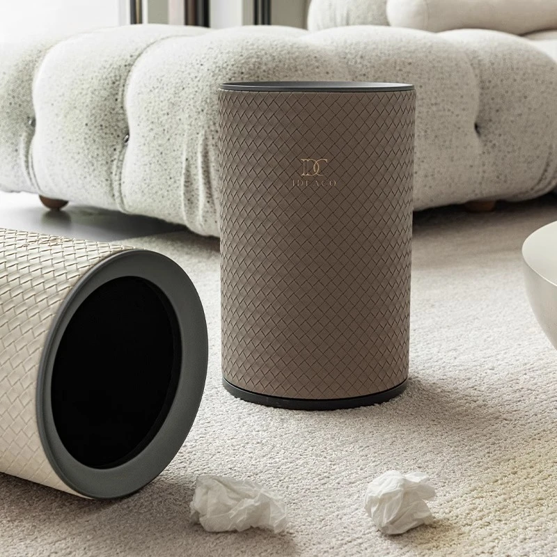 

Кожаный мусорный бак премиум-класса, роскошный дизайнерский мусорный бак для гостиной, высококачественные мусорные контейнеры со встроенным офисным мусорным баком