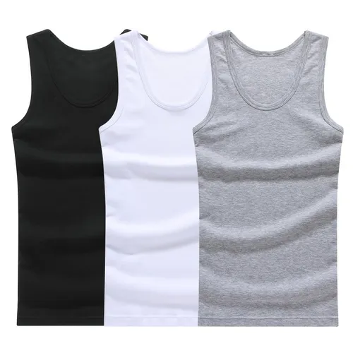 Gran oferta, 3 uds/100% algodón, camiseta sin mangas para hombre, chaleco muscular sólido, camisetas interiores con cuello redondo, ropa de gimnasia, camisetas Whorl
