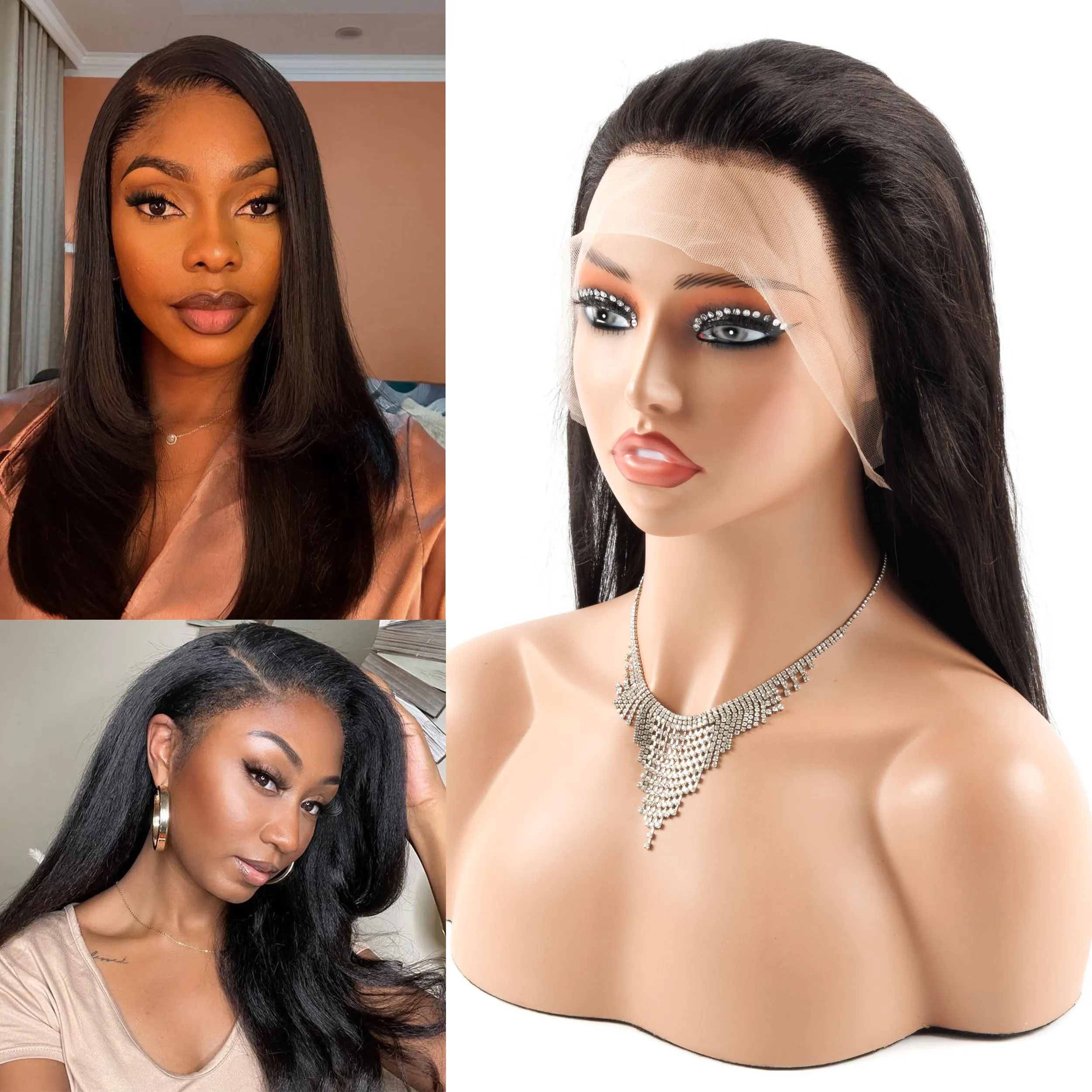 

20inch Straight Lace Wigs 300% Density Full And Thick 13×4 HD Transparent Lace Human Hair Wigs