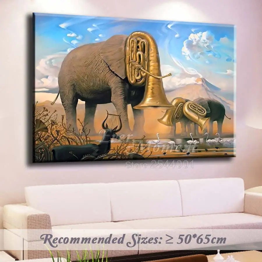 Ever Moment Nature Songs Surrealism Art Elephant Music Note Diamond Painting DIY Full Squre Drills Mosaic Stones Craft ASF1013