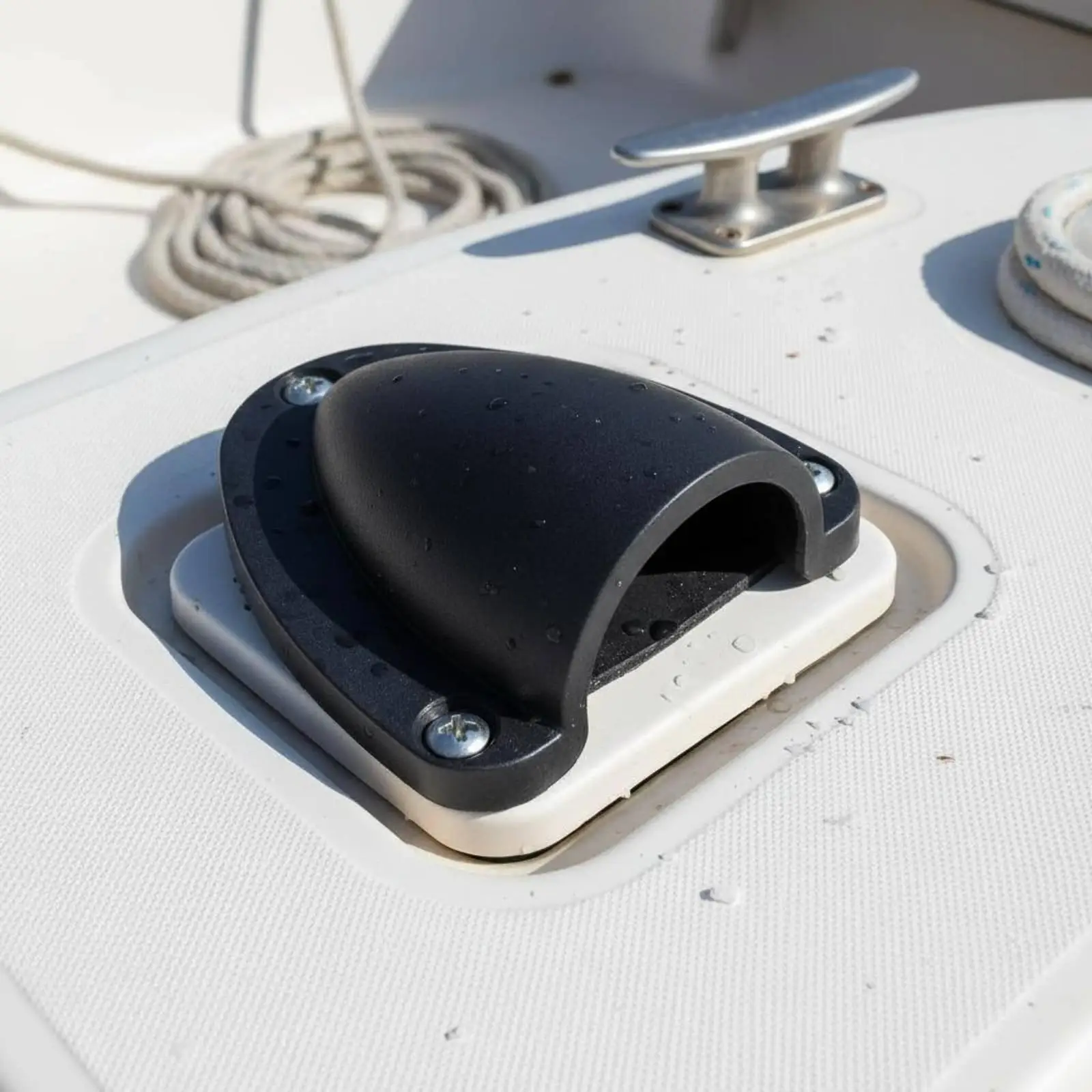 Nylon Boat Vent Cover Clamshell Deck Exhaust Air Intake Waterproof Cable Entry for Marine Sailing Yacht RV Locker Use